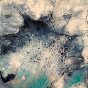 Original - Beautiful Blue Water - Hand-poured acrylic on solid-backed canvas